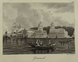 GREENWICH, ENGLAND, LITHOGRAPHIE 1836