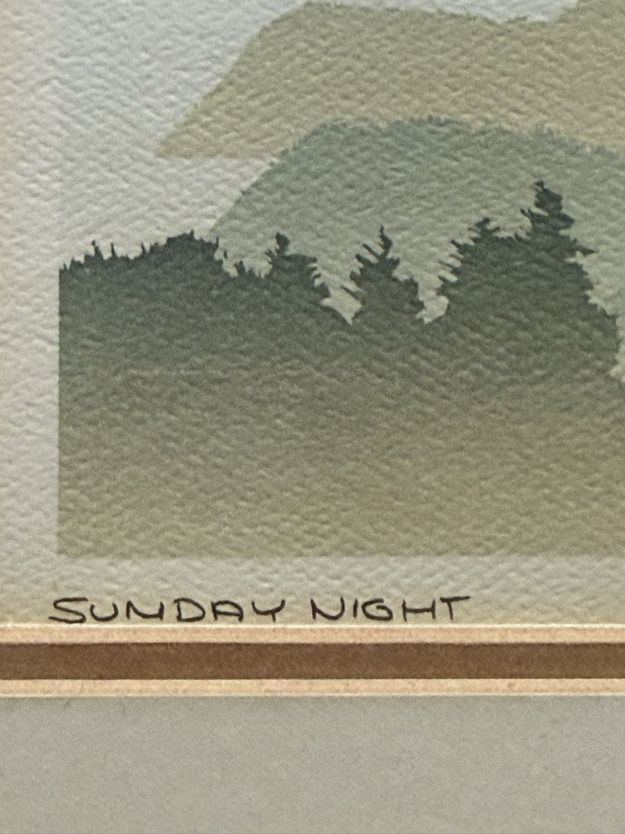 Grafica & Litografie: Lithographie PETER MARKGRAF Sunday Night – Usato da Konolfingen venduto da petzipetz 1