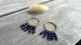 Traumhaft: Ohrhänger/Creolen aus LAPIS LAZULI Steinperlen