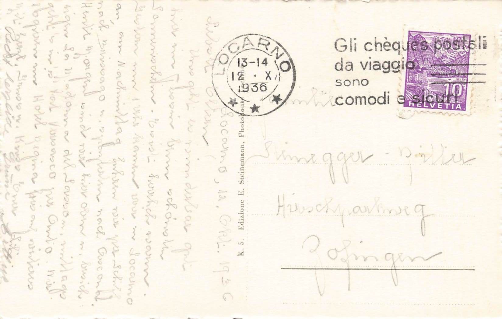 Cartoline postali: Locarno Rivapiana – Usato da Biasca venduto da Blenio71 1