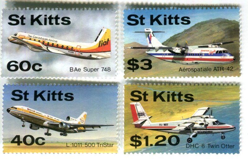 Alle Briefmarken: Briefmarken "Flugzeuge". St. Kitts – Neu und originalverpackt aus Basel von Butsch5