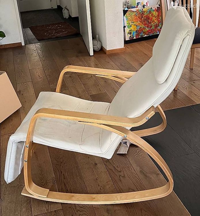 Ikea Schaukelstuhl, Sessel Holz/Weiss Kaufen auf Ricardo