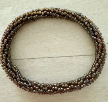 Armband Perlen Bronze Mehrreihig Handarbeit