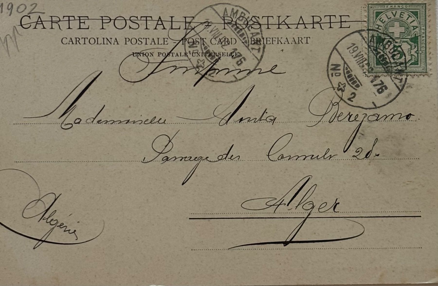 Cartes postales: Jungfraubahn, Eigergletscher Station, Bahnpost, 1902 – D'occasion à Frauenfeld par Merk52 1