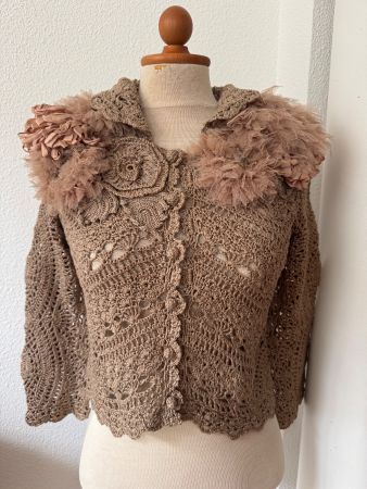 Gilet KENZO défilé, beige crochet T. M (taille XS)