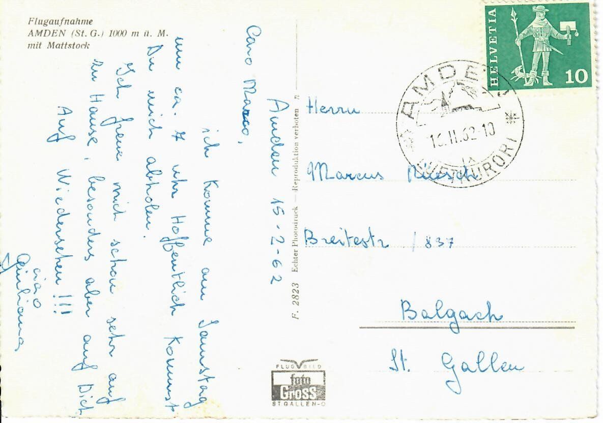 Cartoline postali: Flugaufnahme Amden – Usato da Hochdorf venduto da Ziegel-16 1