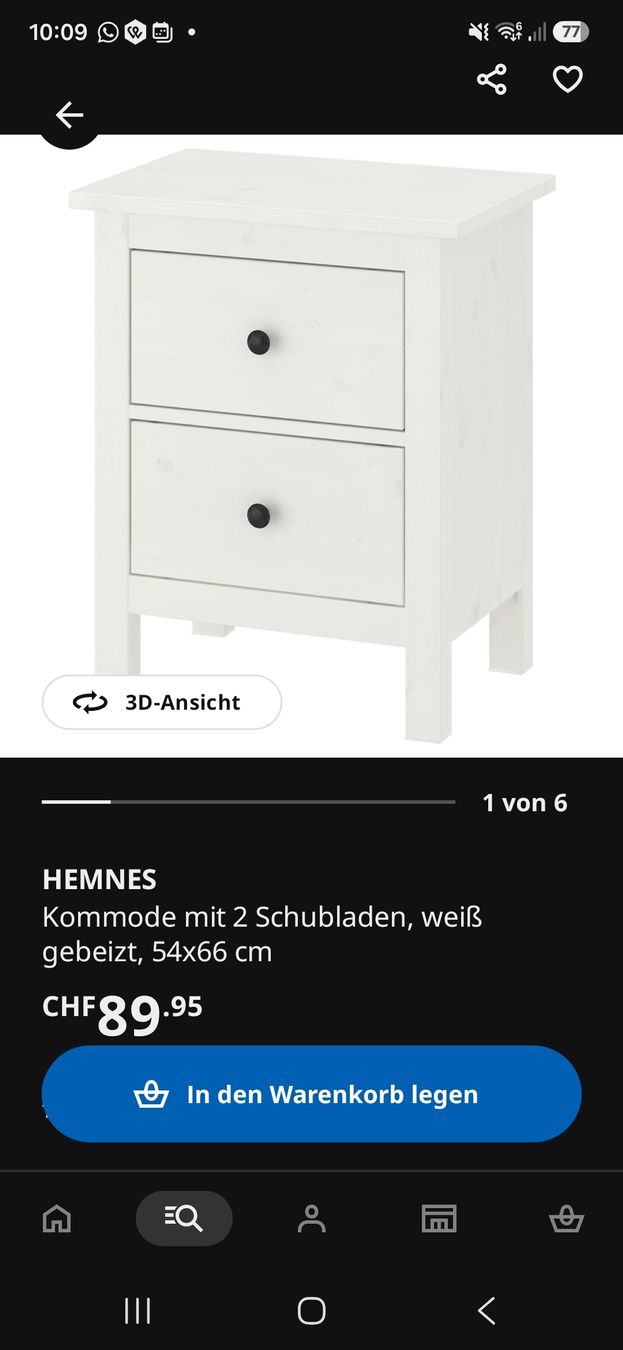 Comodini: Nachttisch Hemnes weiss, von Ikea – Usato da Luzern venduto da Meeelanie 1