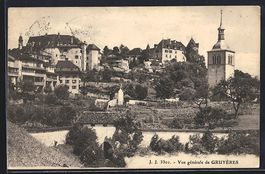 AK Gruyères, Vue générale, 1922