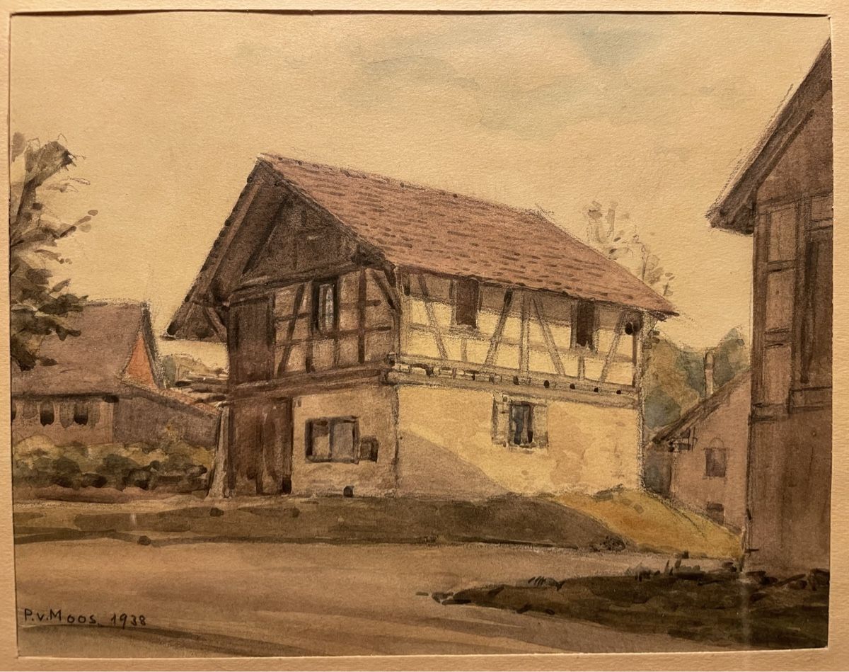 Gemälde: P. Von Moos Aquarell 1938 – Gebraucht aus Biel/Bienne von Galaq