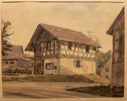 P. Von Moos Aquarell 1938