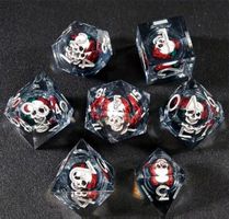 Dungeons and Dragons dnd Würfel liquid core Skull black-red