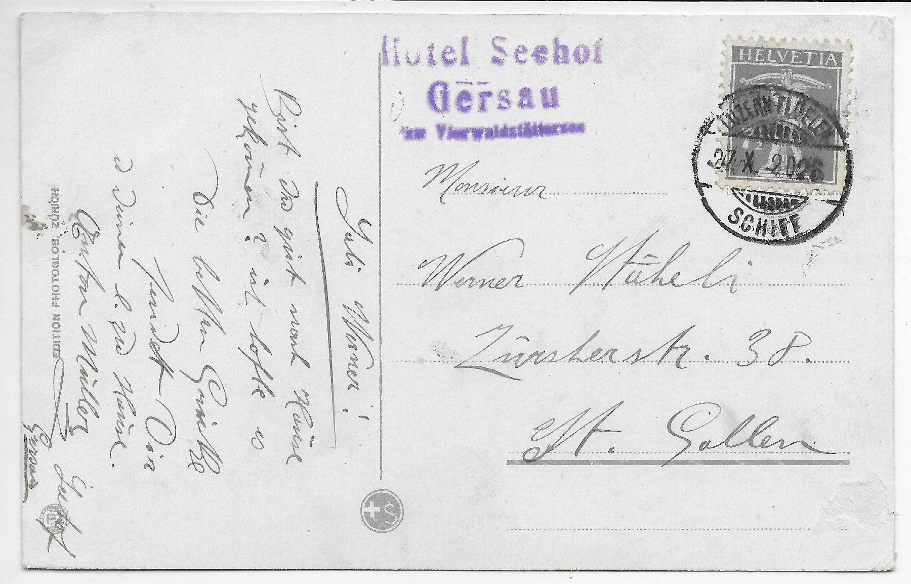 Ansichtskarten: Ansicht von Gersau – Gebraucht aus Hefenhofen von Richsalz 1