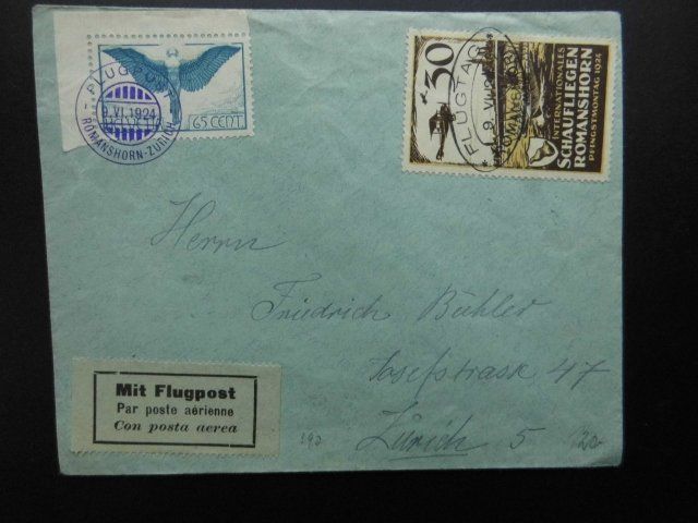 Flugpost Brief mit Vignette 9. 6. 1924 | Kaufen auf Ricardo