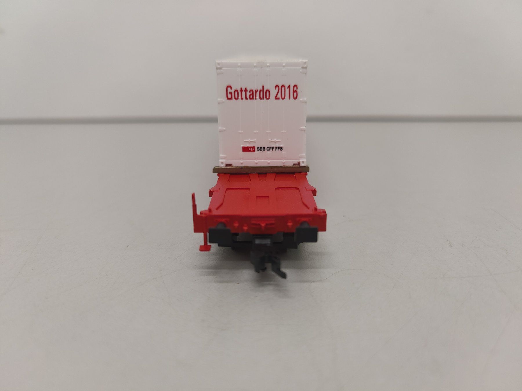 Fleischmann Modellini di ferrovie: Fleischmann 5249 04 DB Cargo Containerwagen Gottardo 2016 DC – Usato da Basel venduto da mhmarken 4