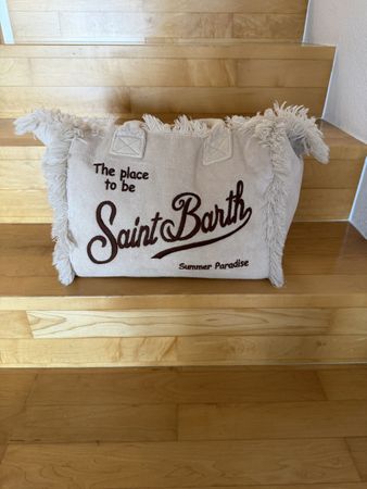 Tasche MC2 Saint Barth beige mit Fransen Damen Tasche