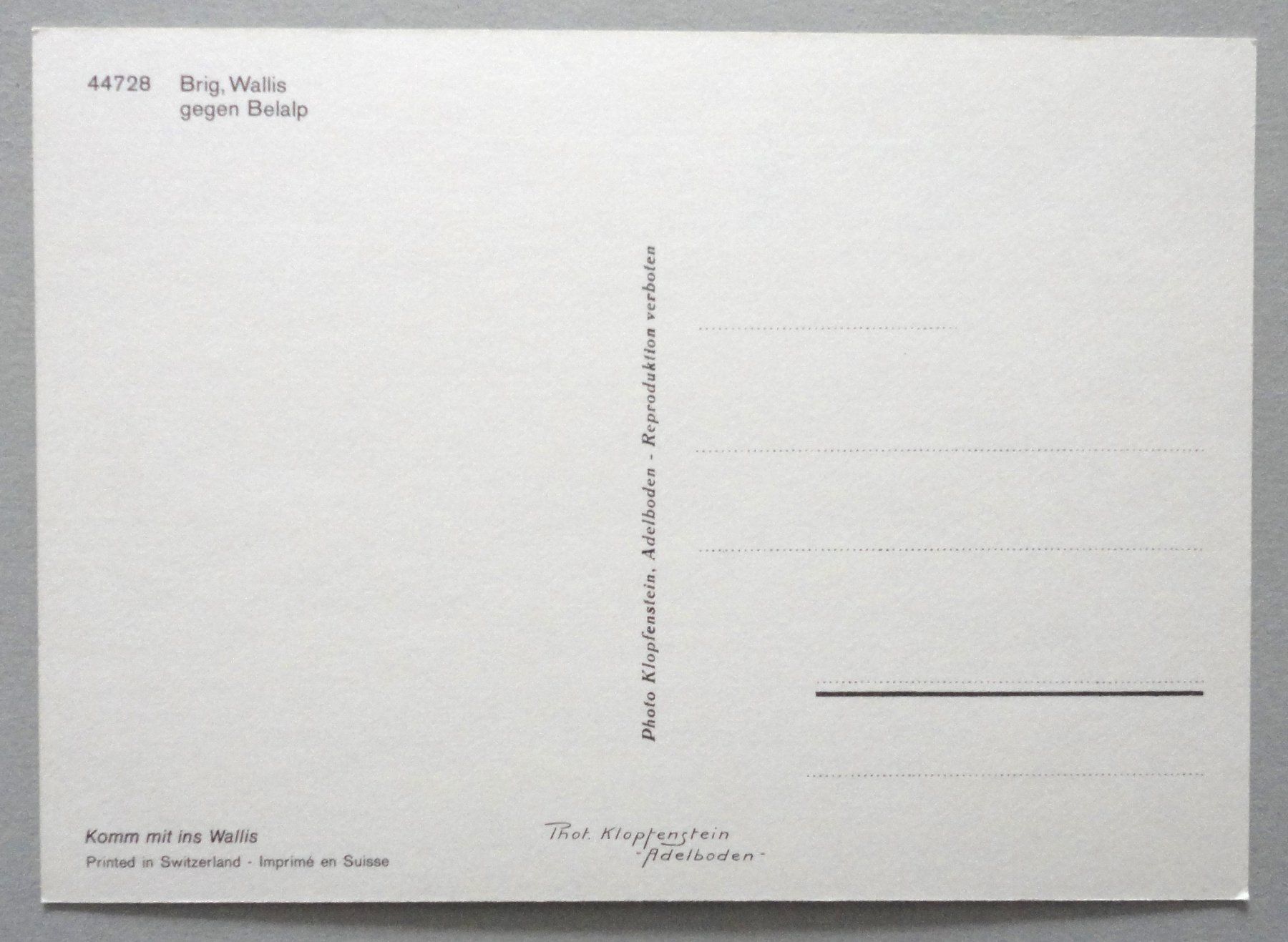 Cartoline postali: Brig gegen Belalp – Usato da Fétigny venduto da Billy2miny 1