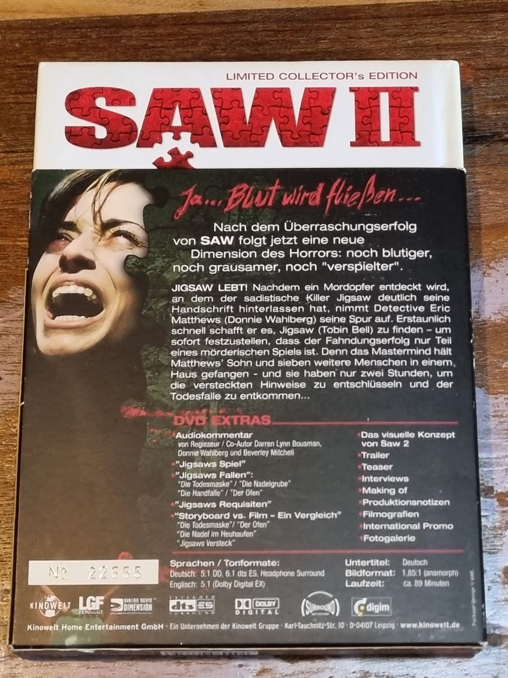 Tutti i DVDs: Saw 2, Limit. Mediabook, DVD Horror – Usato da Winterthur venduto da Belzarek 1