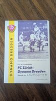 Fc Zürich - Dynamo Dresden Matchprogramm 16 März 1977
