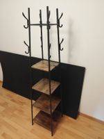 Garderobenständer mit Regalen Metall Holzoptik neuwertig