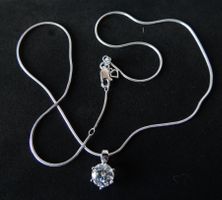 Rhodinierte Silber 925 FIRE Schlangen Halskette mit Anhänger