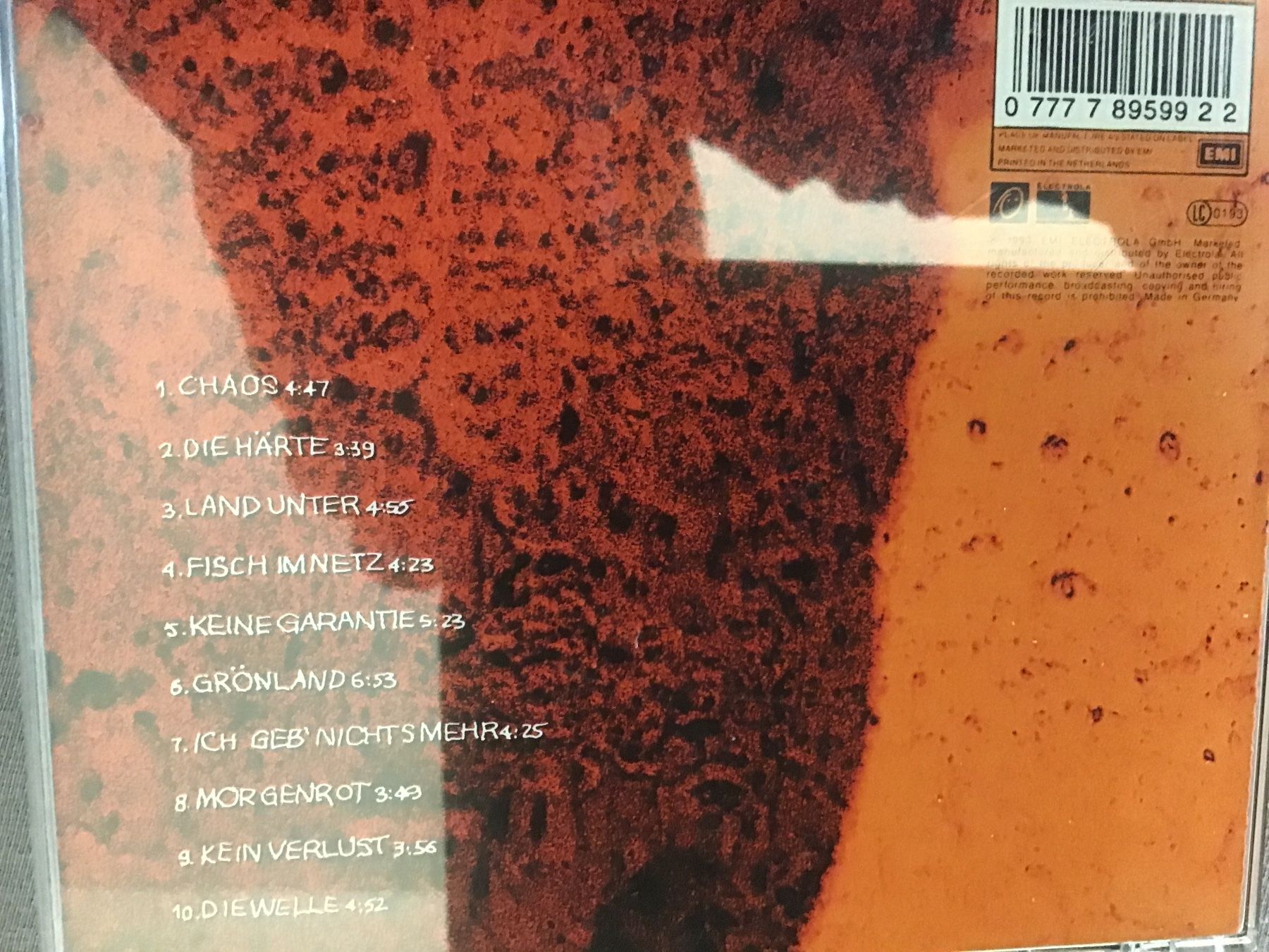 CD: Herbert Grönemeyer - Chaos CD  o – Usato da Thierachern venduto da sweden08 1