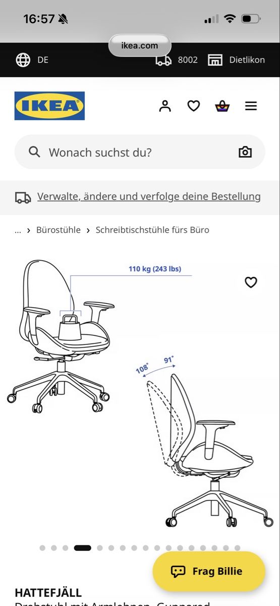 Ikea Sedie: Office chair Hattefjal – Nuovo (secondo la descrizione) da Zürich venduto da mar_8gz2 3