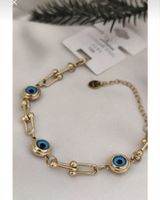 Gold Plated Wateeproof Bracelet With Evil Eye Charms