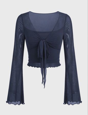 Crop Top, Glockenarme luxus Verarbeitung NEU