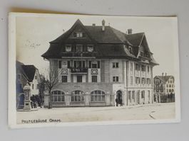 Echt Photo Karte / Postgebäude Cham Gelaufen Bahnpost 1918