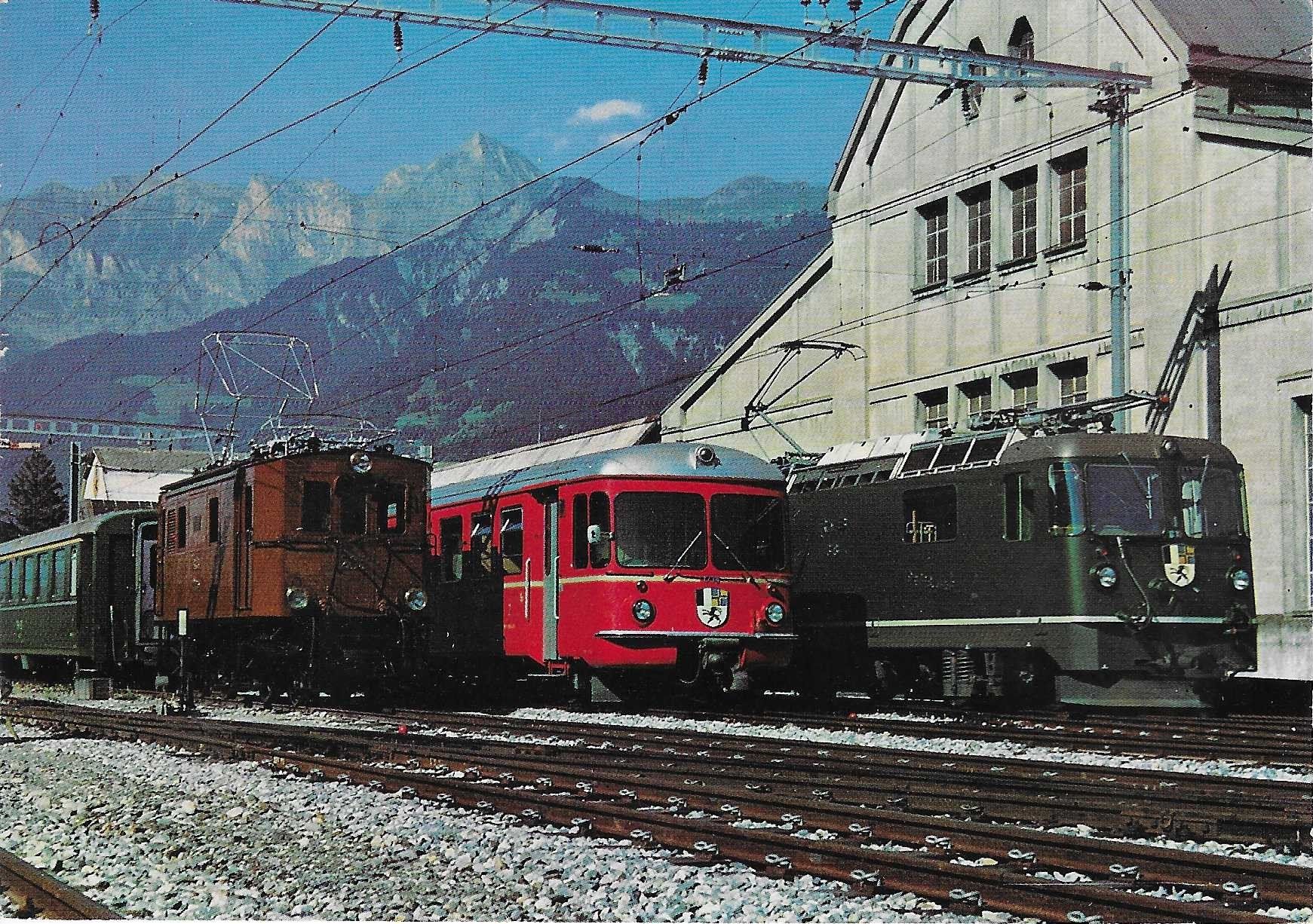Cartoline postali: Zwei Triebfahrzeug-Generationen der Rhätischen Bahn – Nuovo (secondo la descrizione) da Rothrist venduto da Stranglehold