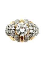 Bague vintage or, platine et diamants pour 4.30ct