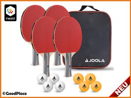 Tischtennis 4 Schläger Set mit Bällen, Tasche - Ping Pong
