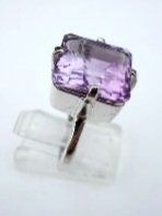 Ringe: Ring Silber mit grossem Amethyst Rechteckschliff neu – Neu (gemäss Beschreibung) aus Zürich von Bieter04 1