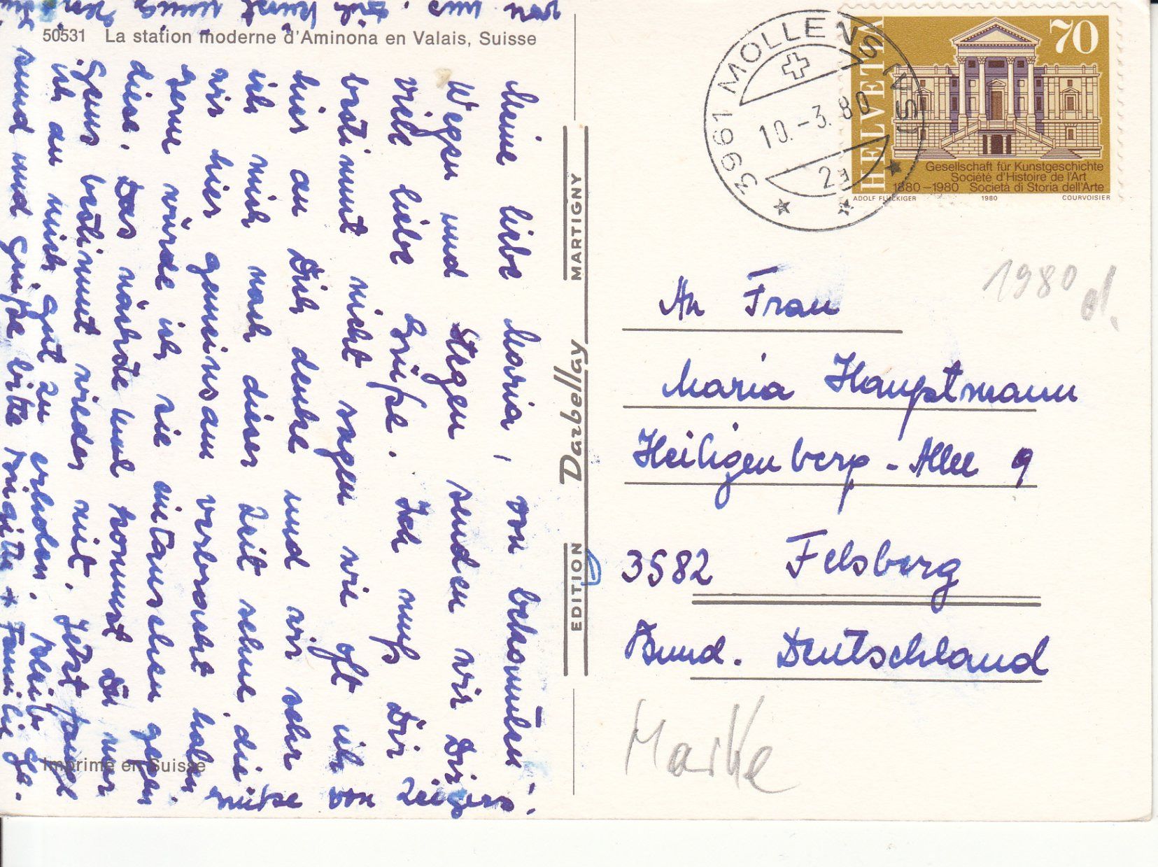 Ansichtskarten: Aminona 1980 – Gebraucht aus Bürglen TG von StampGraf 1