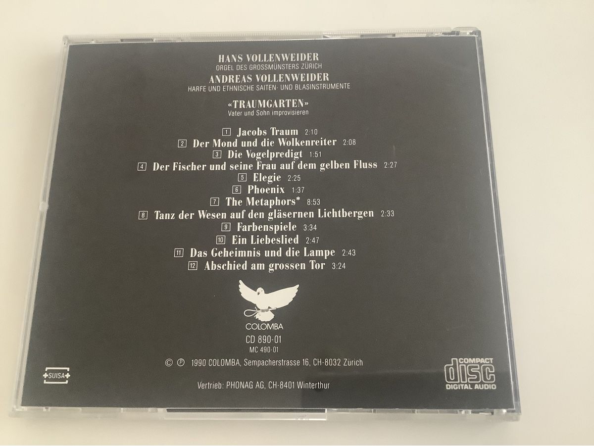 CD: Hans Vollenweider - Andreas Vollenweider / Traumgarten/ 1990 – Usato da Dübendorf venduto da Shreck 1