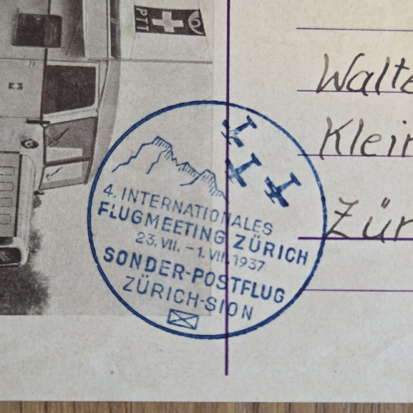 Alle Briefmarken: Postkarte Flugpost 1937 – Gebraucht aus Stans von Ducati16 5