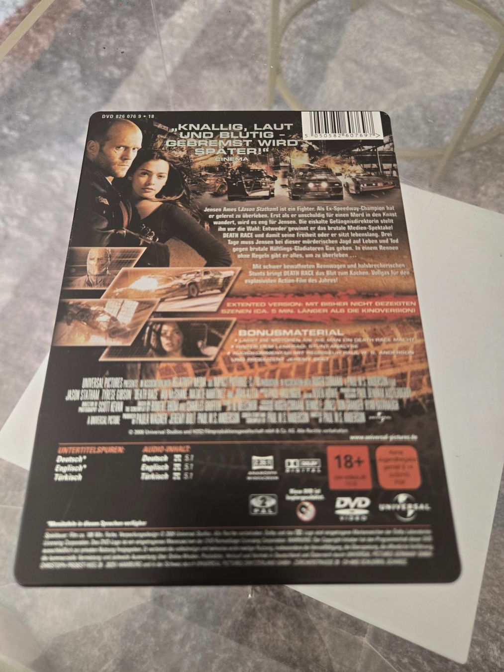 Tutti i DVDs: Death Race DVD Steelbook – Usato da Bussigny venduto da Kfdlt 1