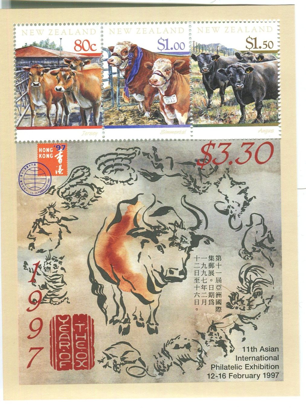 Alle Briefmarken: Block "Jahr des Büffels". Neuseeland – Neu und originalverpackt aus Basel von Butsch5