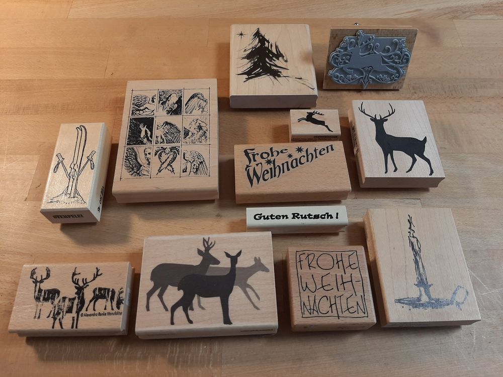 Stempelset Weihnachten – 8 Holzstempel Für Karten & Geschenke