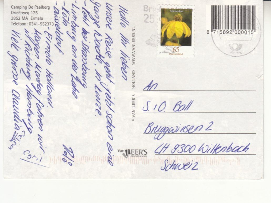 Cartes postales: Ermelo Camping De Paalberg 2010 – D'occasion à Bürglen TG par StampGraf 1