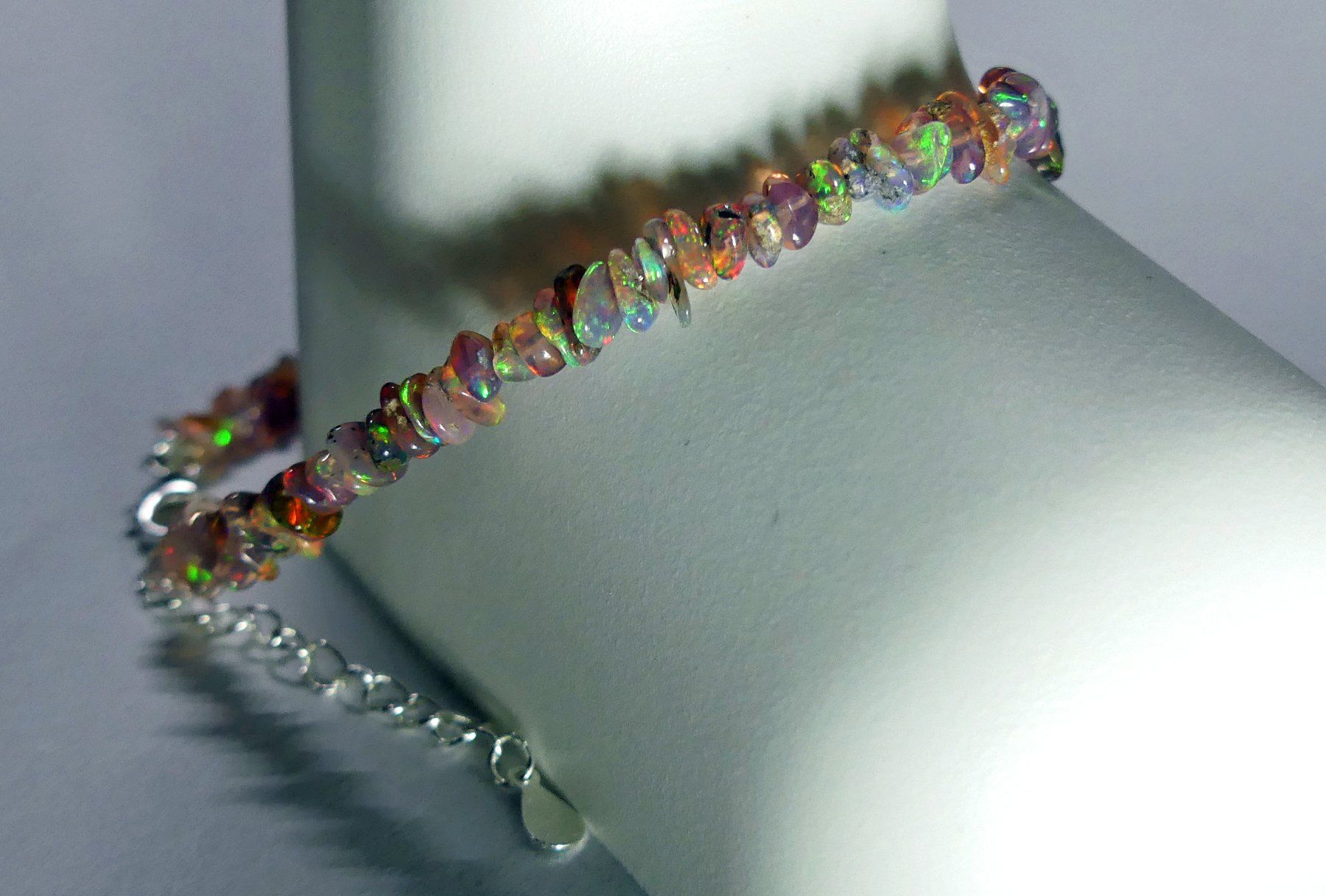 Bracelets: Opal-Armband mit echten Opalsplittern &  Silberverschluss – Neuf avec emballage d'origine à Matten b. Interlaken par kero71 7