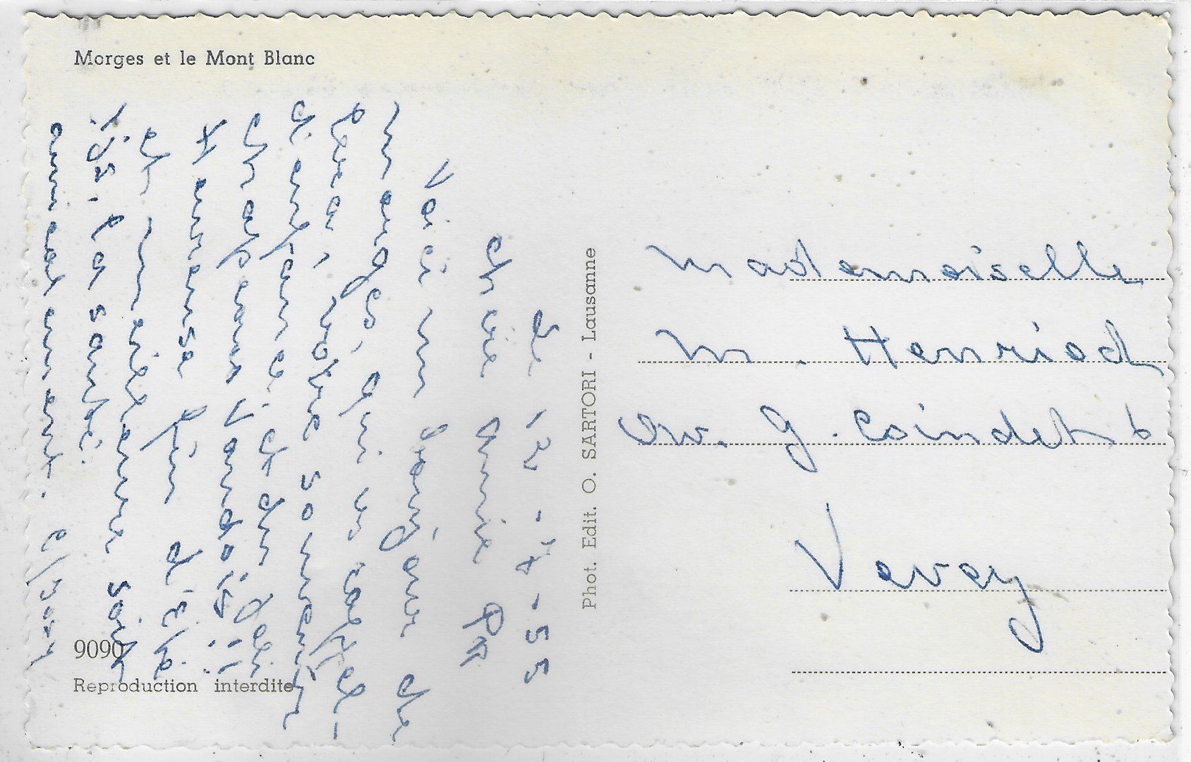 Cartoline postali: Morges et le Mont Blanc - coloriert – Usato da Ettingen venduto da Kartenplanet 1