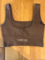 YEMOCEAN SQUARE NECK Sport BH gerippt Grösse S/M braun - Neu
