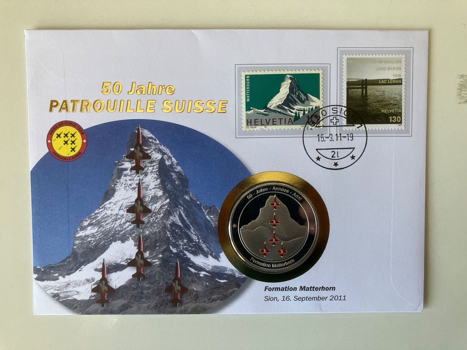 Alle Briefmarken: 19 Numisbriefe Patrouille Suisse – Gebraucht aus Baar von Ramona10 4