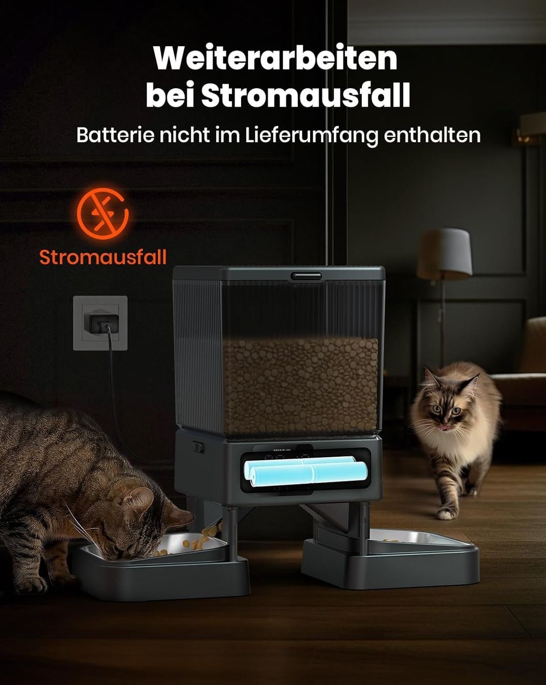 Mangimi: Oneisall 5L Futterautomat Katze 2 Näpfe Katzenfutter Schwarz – Nuovo e nell'imballaggio originale da Fislisbach venduto da IboTrade 3