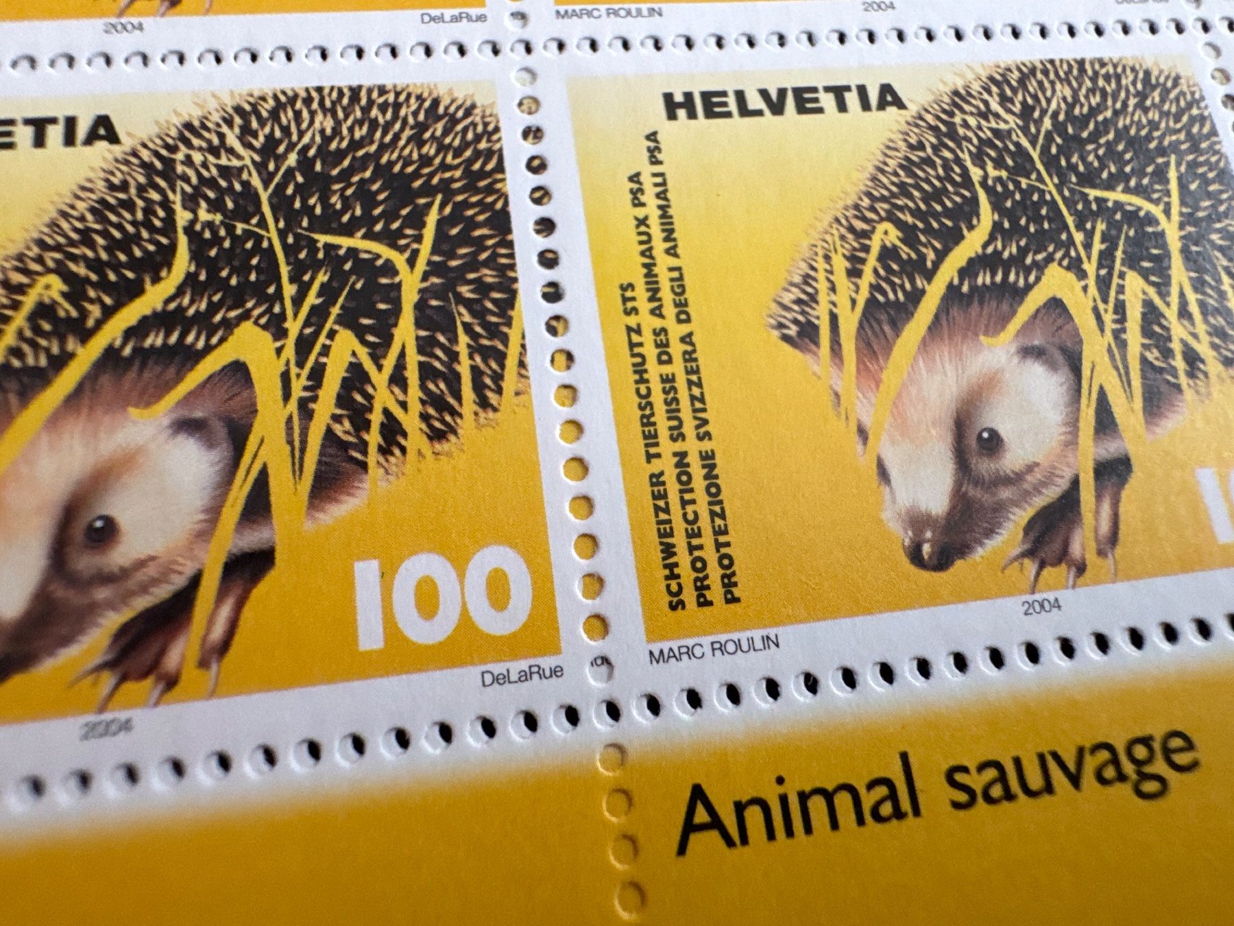 Tous les timbres: MARKEN KLEINBOGEN SCHWEIZER TIERSCHUTZ IGEL, POSTFRISCH – Neuf (Voir description) à Genève par k1164 1