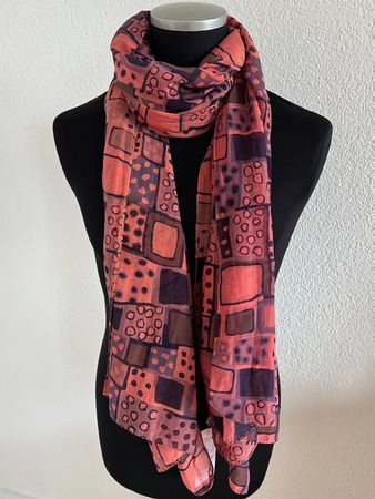 Colora Schal, 27% Seide, Dunkelorange, NEU