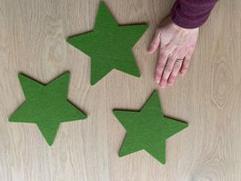 3 Filzsterne moosgrün Filzstern Stern Sterne