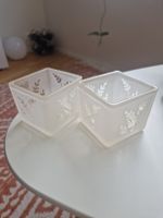 2 Windlichter weiss, quadratisch, Farn-Optik von Partylite