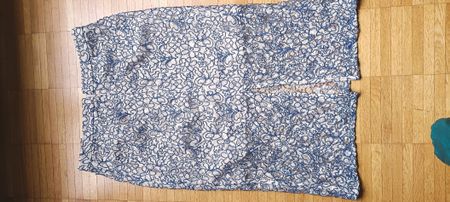 Gonna pizzo blu bianco a tubino taglia M come nuovo 
